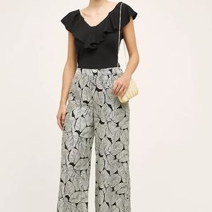 Anthropologie Palm Prints linen-mix pants